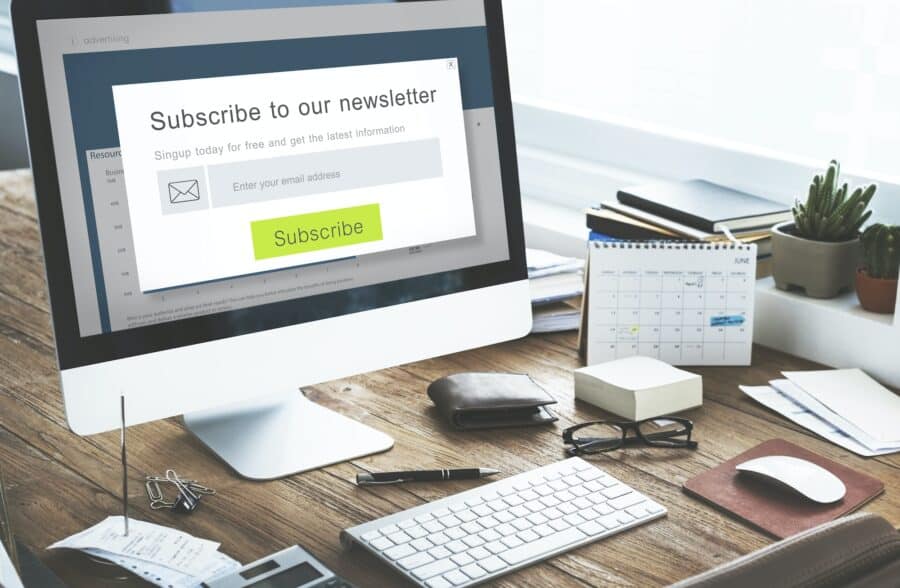 Subscribe Newsletter Advertising Register Member Concept