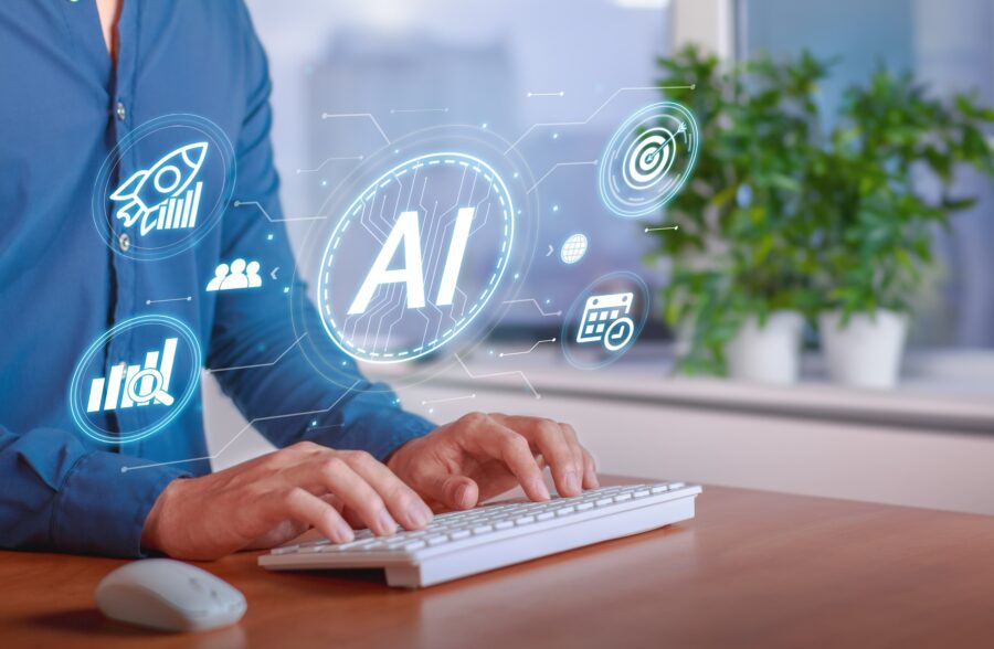 AI-Powered SEO Optimization in a Modern Workspace
