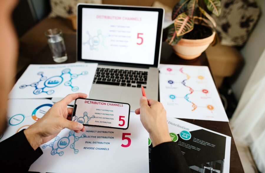 marketing product manager holding marketing promotion plan